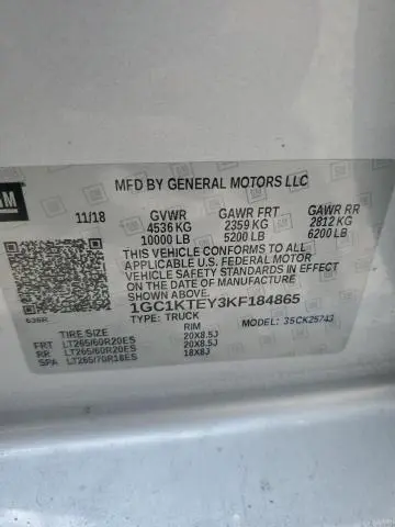 2019 CHEVROLET SILVERADO K2500 HEAVY DUTY LTZ  