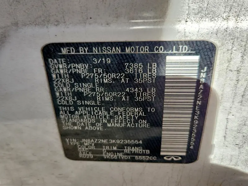 2019 INFINITI QX80 LUXE  