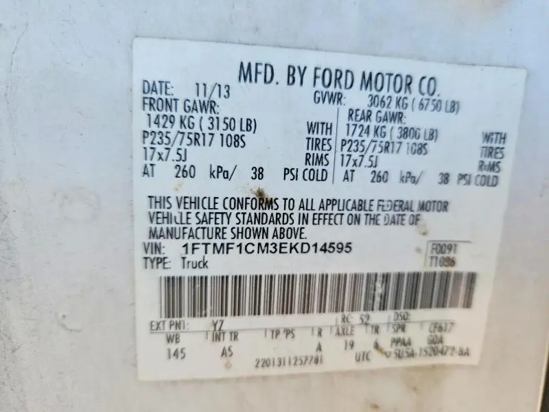 2014 FORD F150   