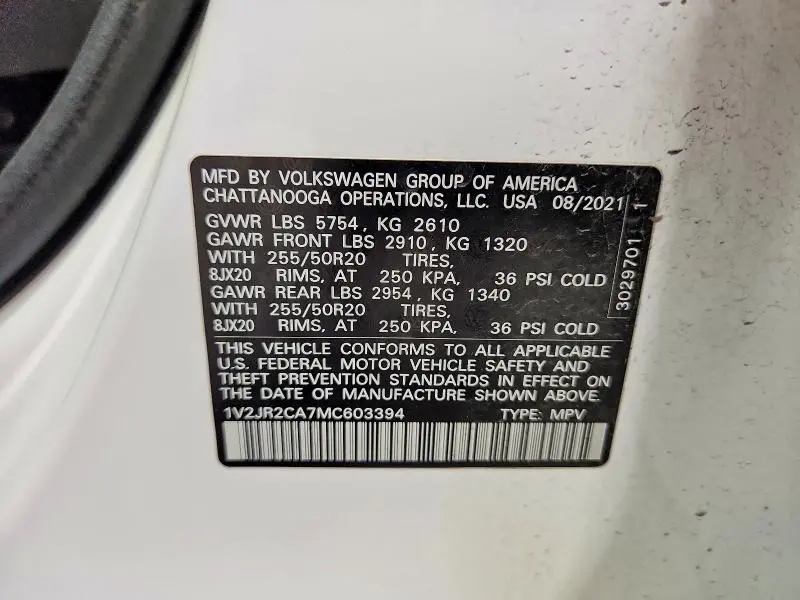 2021 VOLKSWAGEN ATLAS SE  