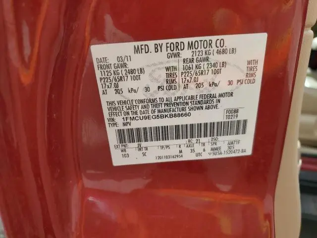 2011 FORD ESCAPE LIMITED  