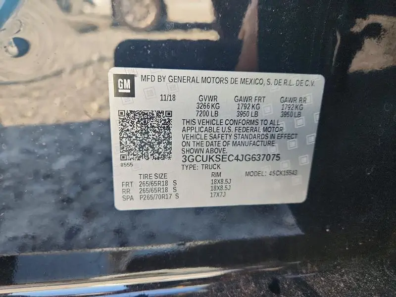 2018 CHEVROLET SILVERADO K1500 LTZ  