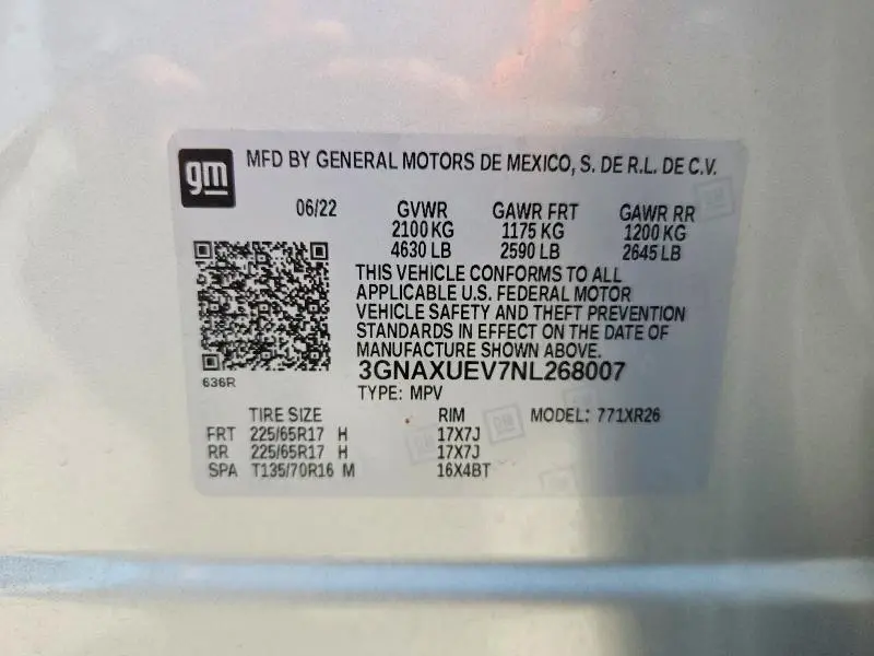 2022 CHEVROLET EQUINOX LT  