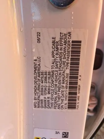 2022 HONDA ACCORD SPORT SE  