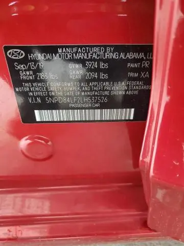 2020 HYUNDAI ELANTRA SEL  