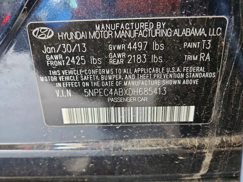 2013 HYUNDAI SONATA LIMITED 2.0T  