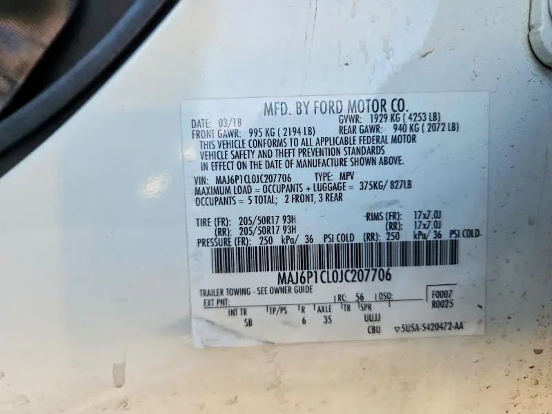 2018 FORD ECOSPORT SES  