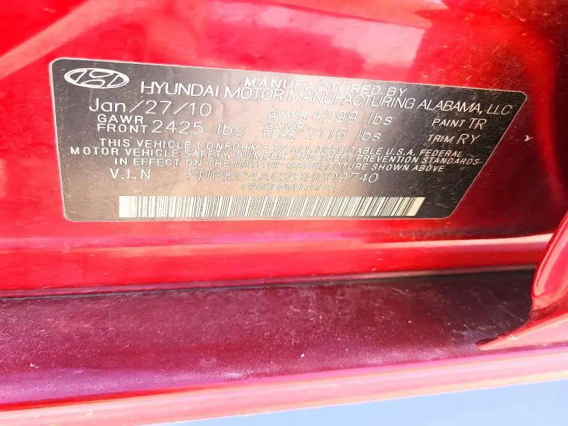 2011 HYUNDAI SONATA SE  