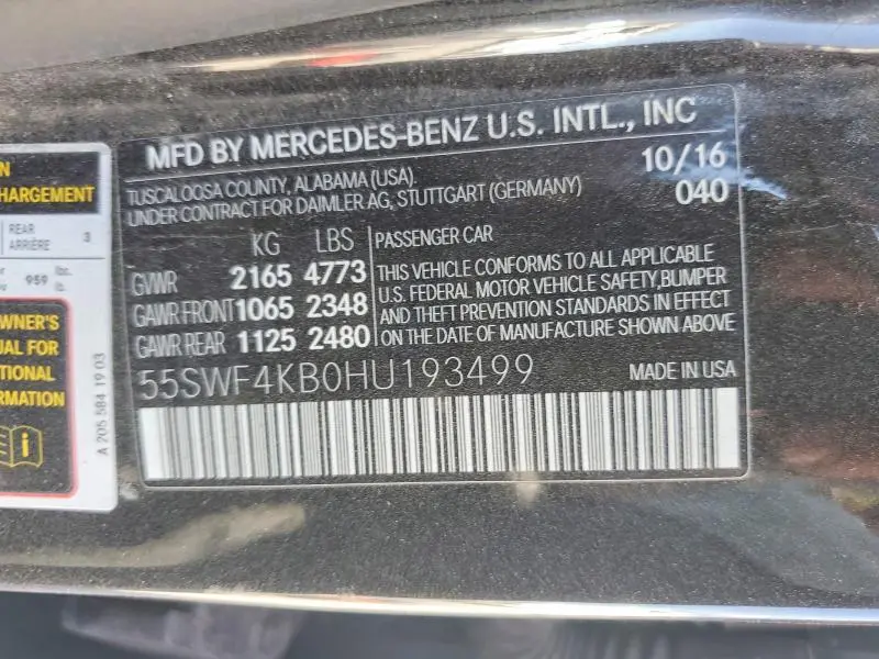 2017 MERCEDES-BENZ C 300 4MATIC  