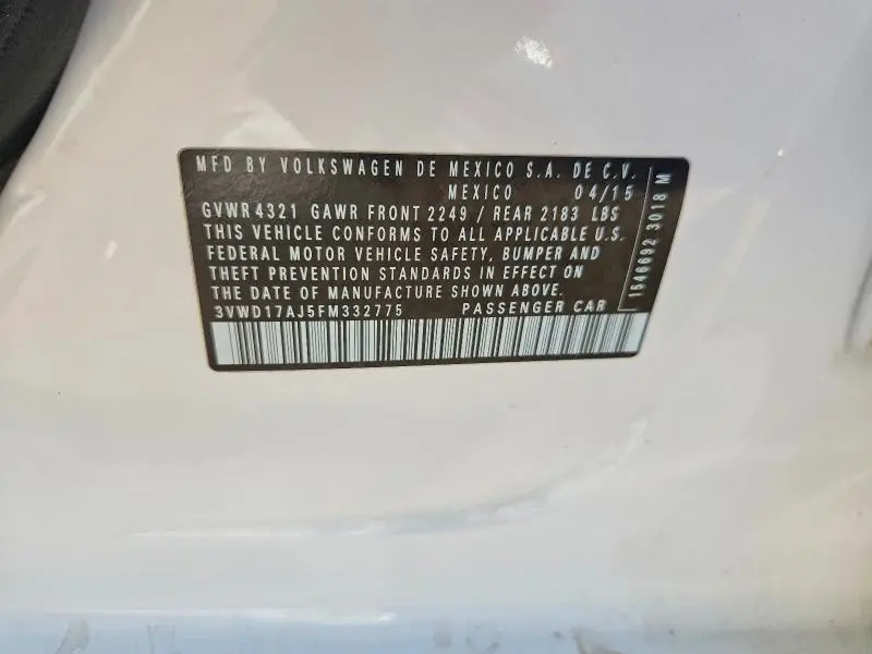 2015 VOLKSWAGEN JETTA SE  