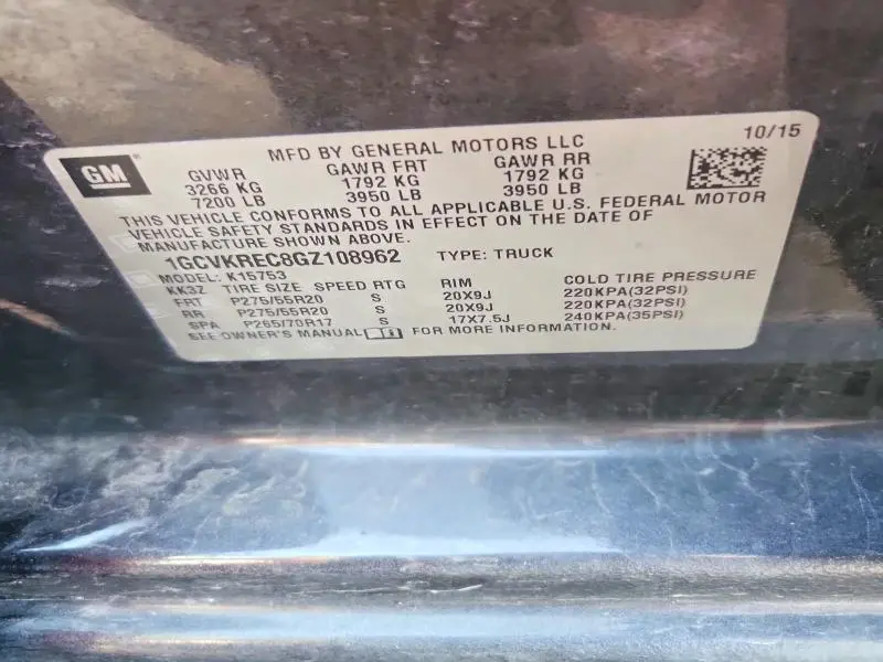 2016 CHEVROLET SILVERADO K1500 LT  