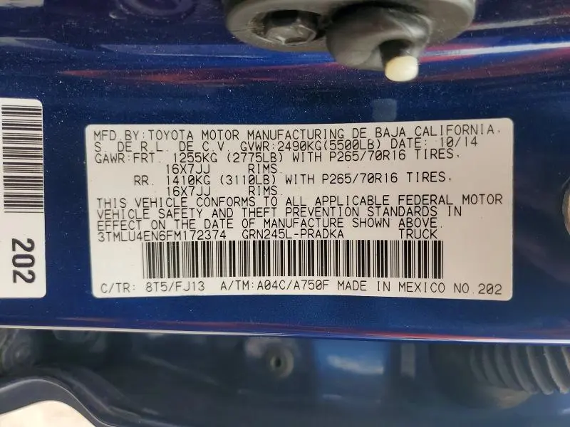 2015 TOYOTA TACOMA V6  