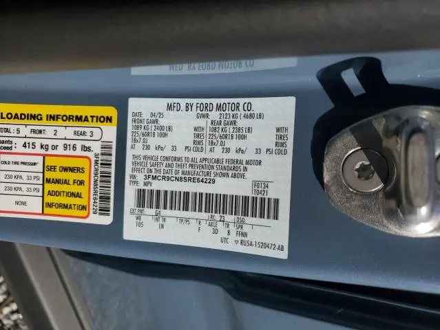 2025 FORD BRONCO SPORT OUTER BANKS  