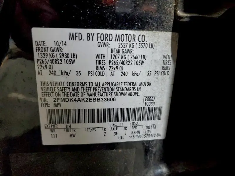 2014 FORD EDGE SPORT  