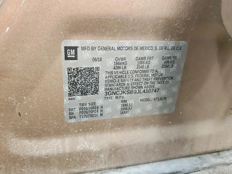 2018 CHEVROLET TRAX LS  