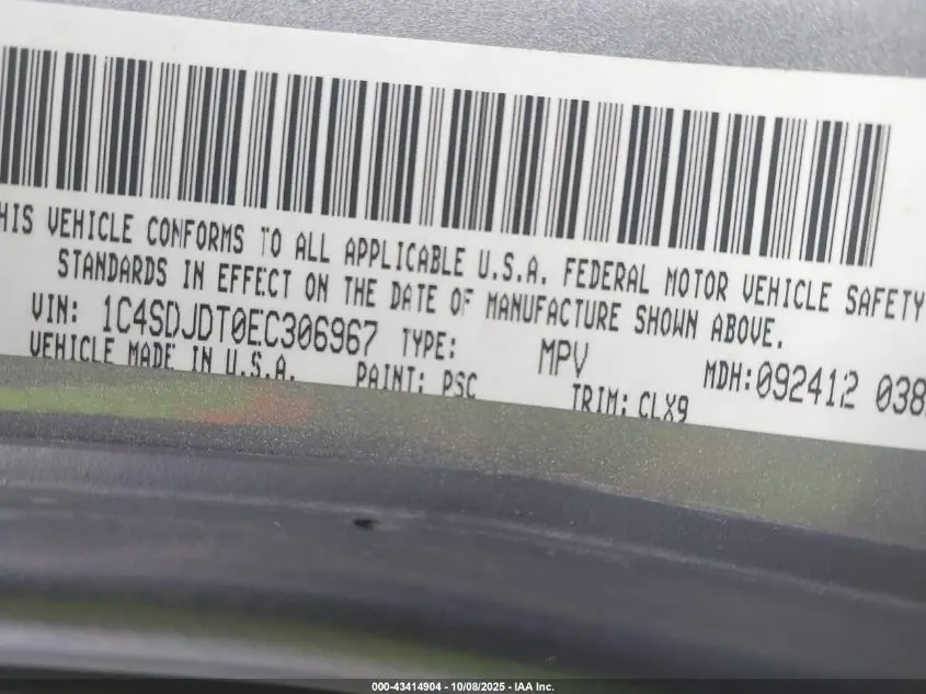 2014 DODGE DURANGO LIMITED