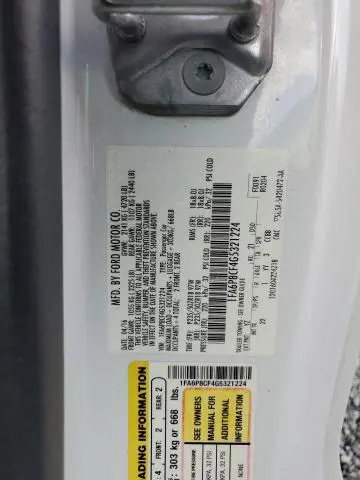 2016 FORD MUSTANG GT