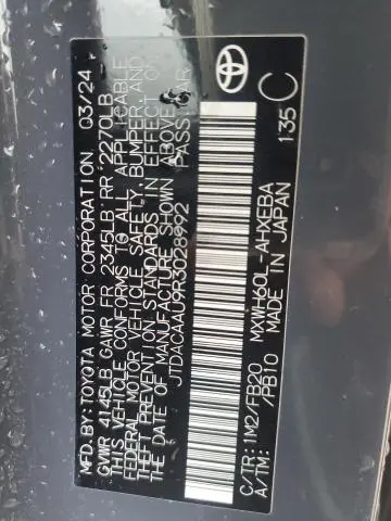 2024 TOYOTA PRIUS LE  