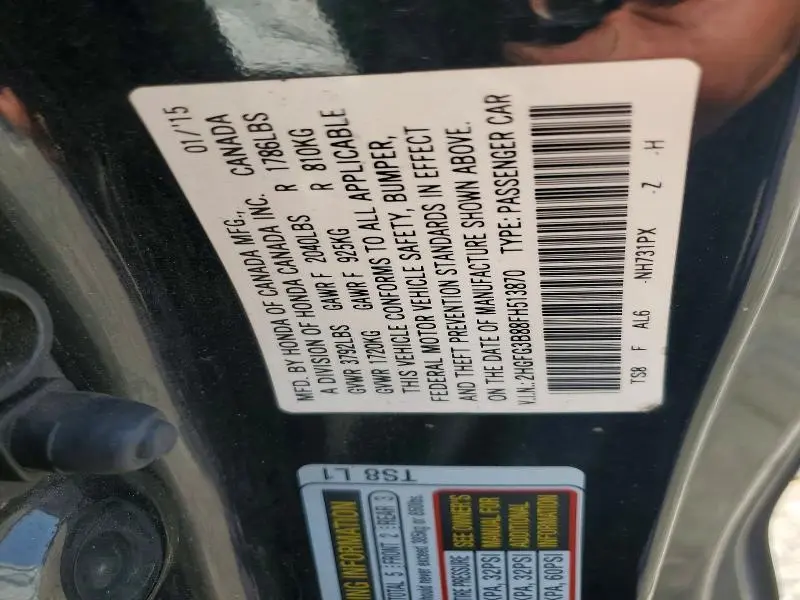 2015 HONDA CIVIC EX  