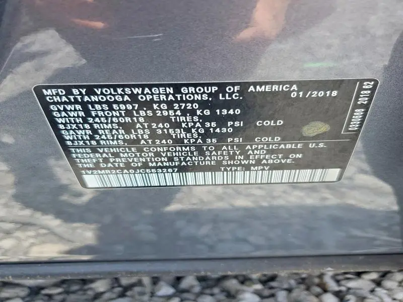 2018 VOLKSWAGEN ATLAS SEL  