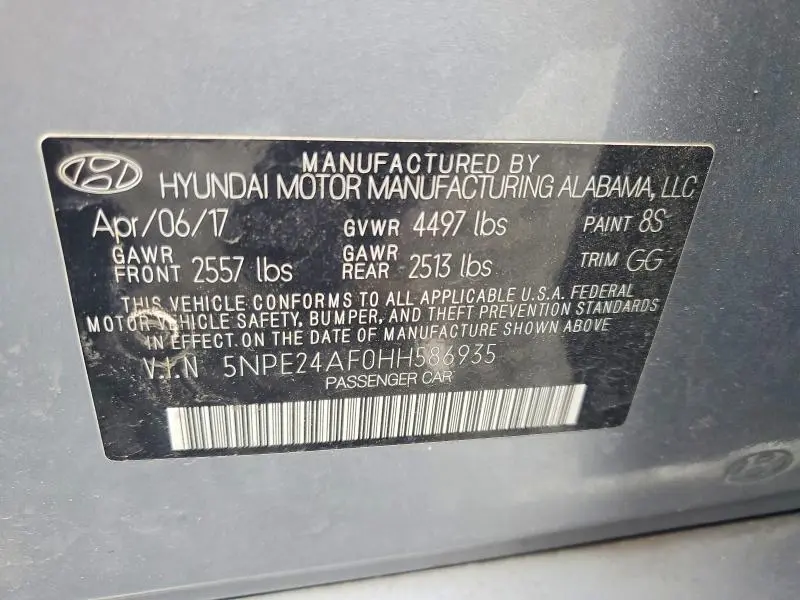2017 HYUNDAI SONATA SE  