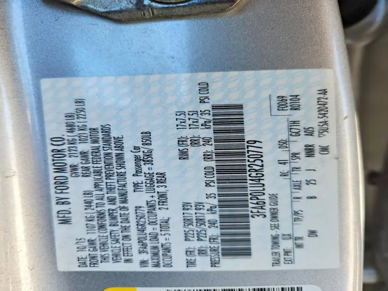 2016 FORD FUSION SE HYBRID  