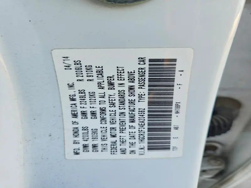 2014 HONDA ACCORD LX  