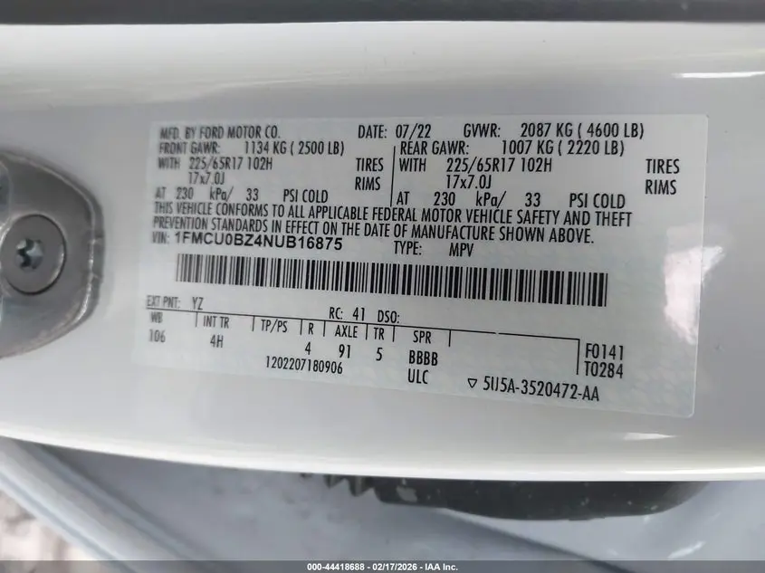 2022 FORD ESCAPE SE HYBRID