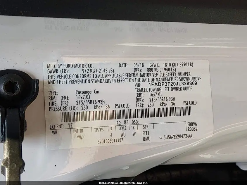 2018 FORD FOCUS SE