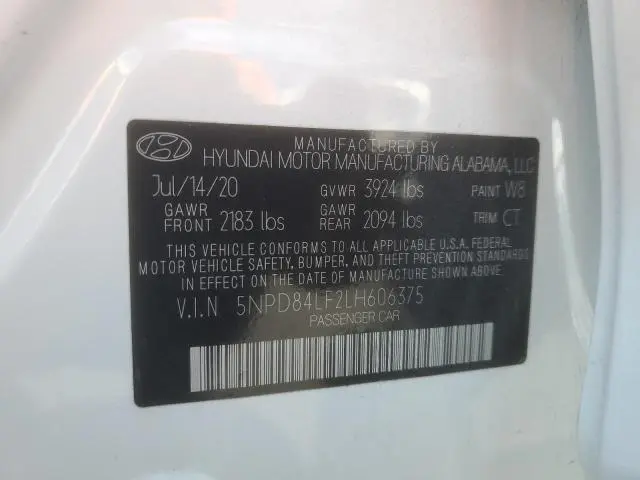 2020 HYUNDAI ELANTRA SEL  