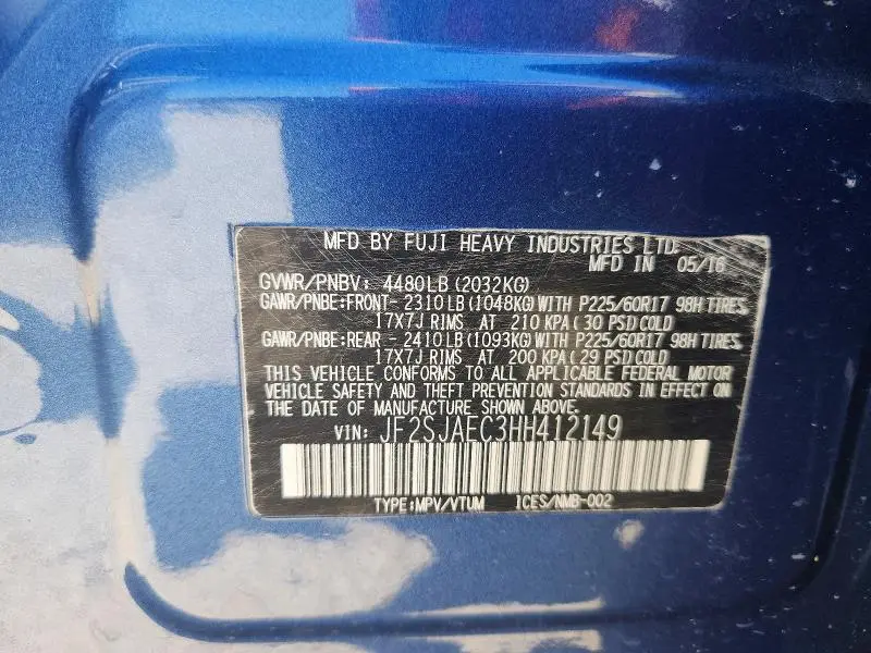 2017 SUBARU FORESTER 2.5I PREMIUM  