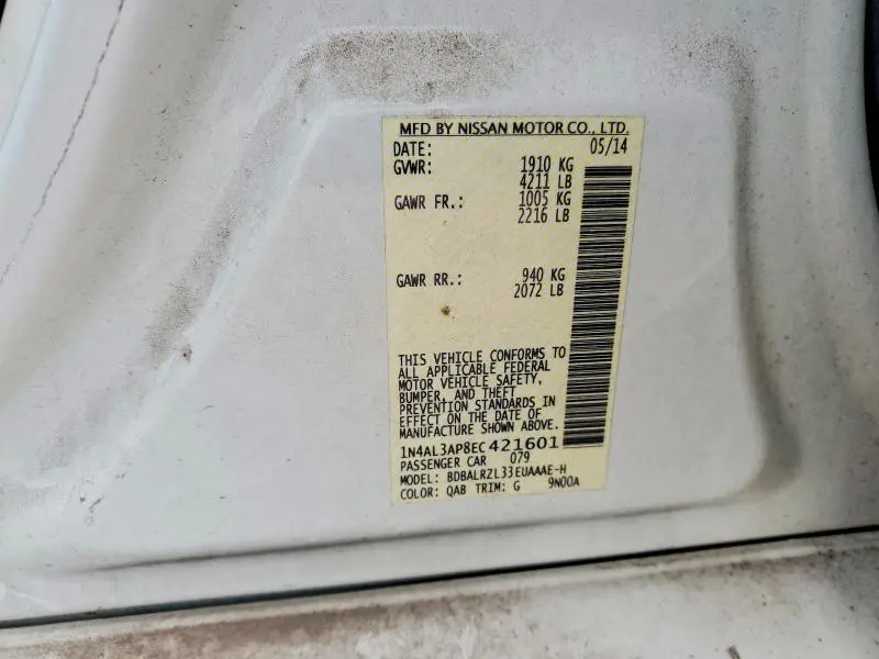 2014 NISSAN ALTIMA 2.5  