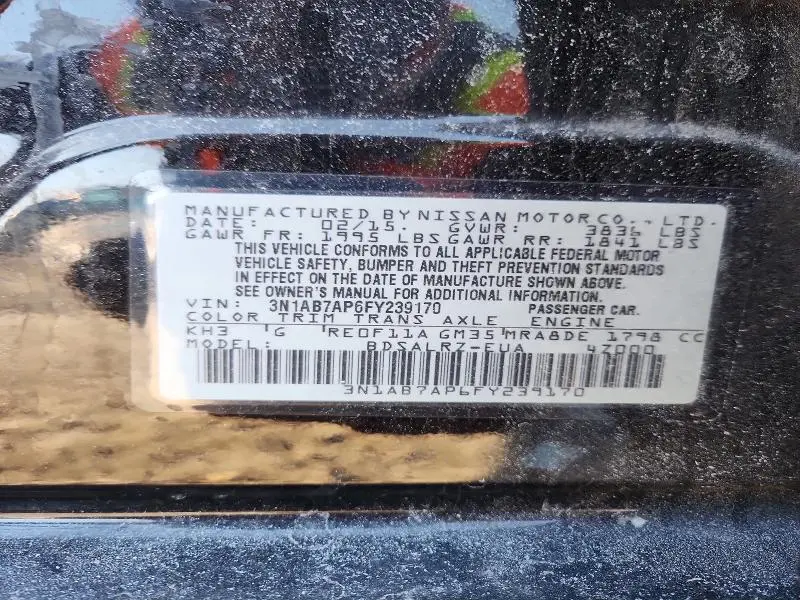 2015 NISSAN SENTRA S  