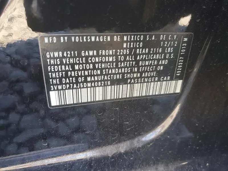 2013 VOLKSWAGEN JETTA SE  