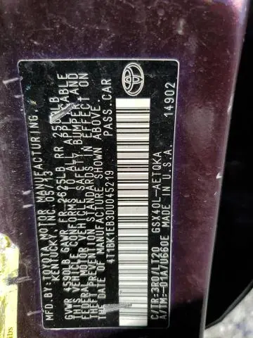 2013 TOYOTA AVALON BASE  