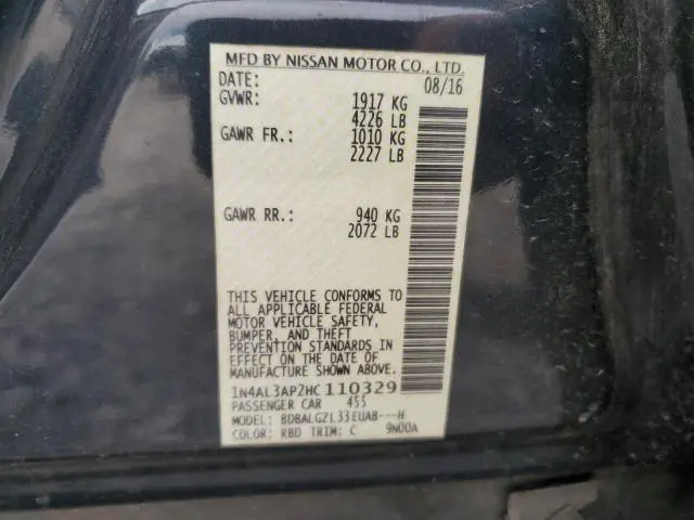2017 NISSAN ALTIMA 2.5  