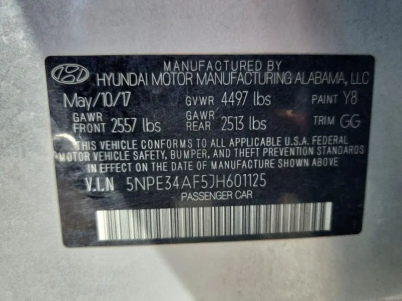 2018 HYUNDAI SONATA SEL  