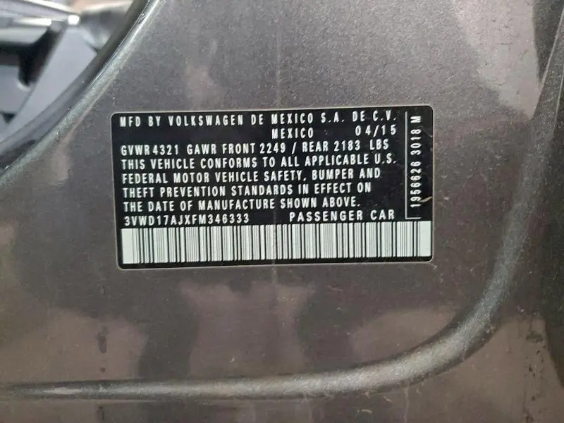 2015 VOLKSWAGEN JETTA SE  