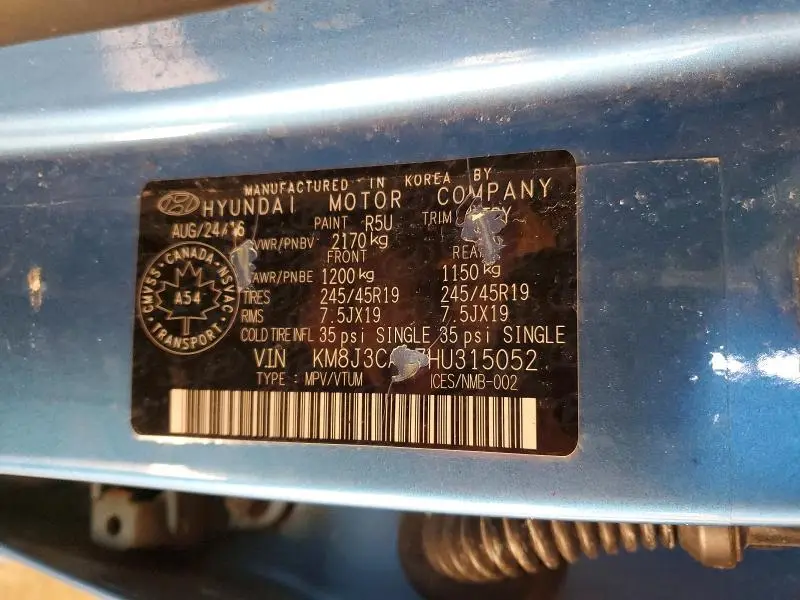 2017 HYUNDAI TUCSON LIMITED  