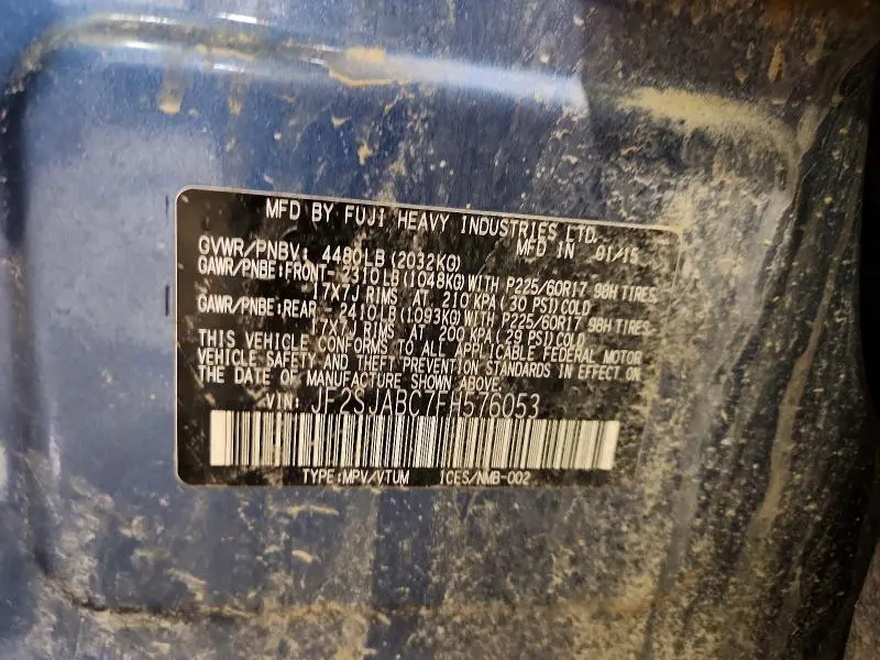 2015 SUBARU FORESTER 2.5I  