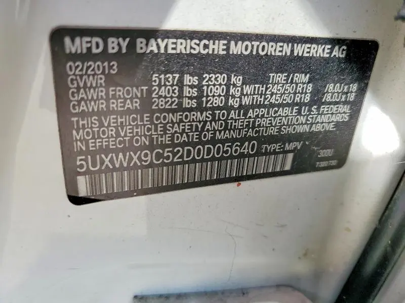 2013 BMW X3 XDRIVE28I  