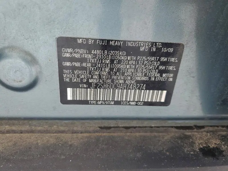 2010 SUBARU FORESTER 2.5X LIMITED  