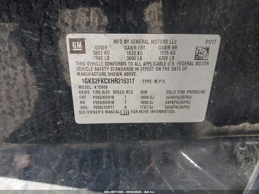 2017 GMC YUKON XL SLE