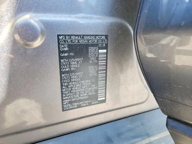 2018 NISSAN ROGUE SV  