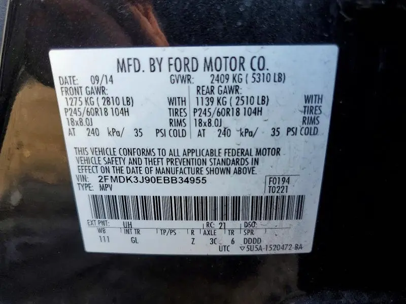 2014 FORD EDGE SEL  