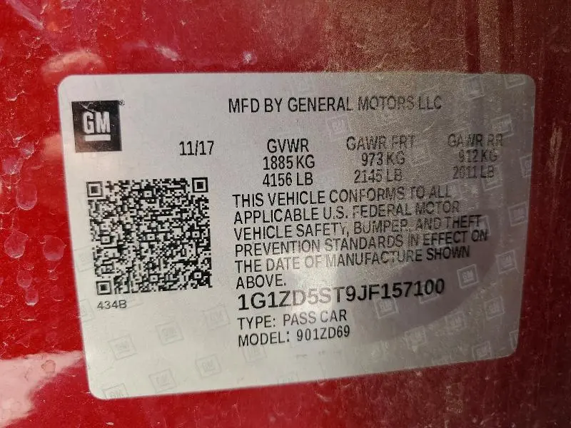 2018 CHEVROLET MALIBU LT  