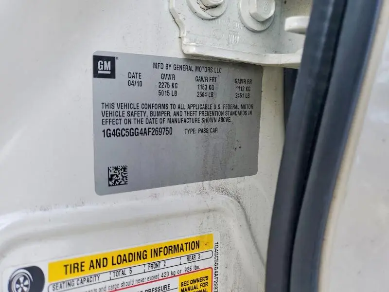 2010 BUICK LACROSSE CXL  