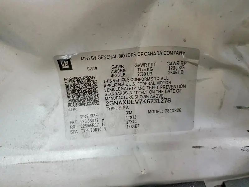 2019 CHEVROLET EQUINOX LT  