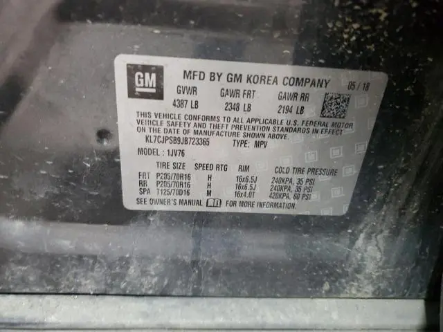 2018 CHEVROLET TRAX 1LT  