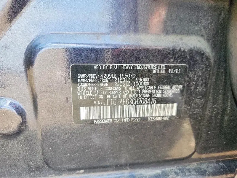 2012 SUBARU IMPREZA PREMIUM  